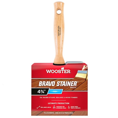Wooster 4-3/4" Block White China/Polyester Bristle, Paint Brush, Wood Handle F5116